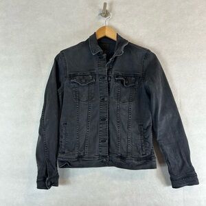 Joes denim jacket black stone wash size small gently used